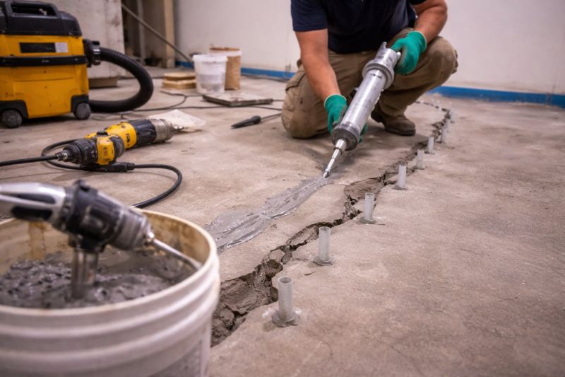 Cracked Basement Floor Repair in Soddy Daisy, TN