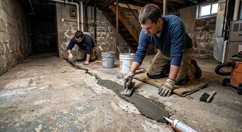 Cracked Basement Floor Repair in Soddy Daisy, TN